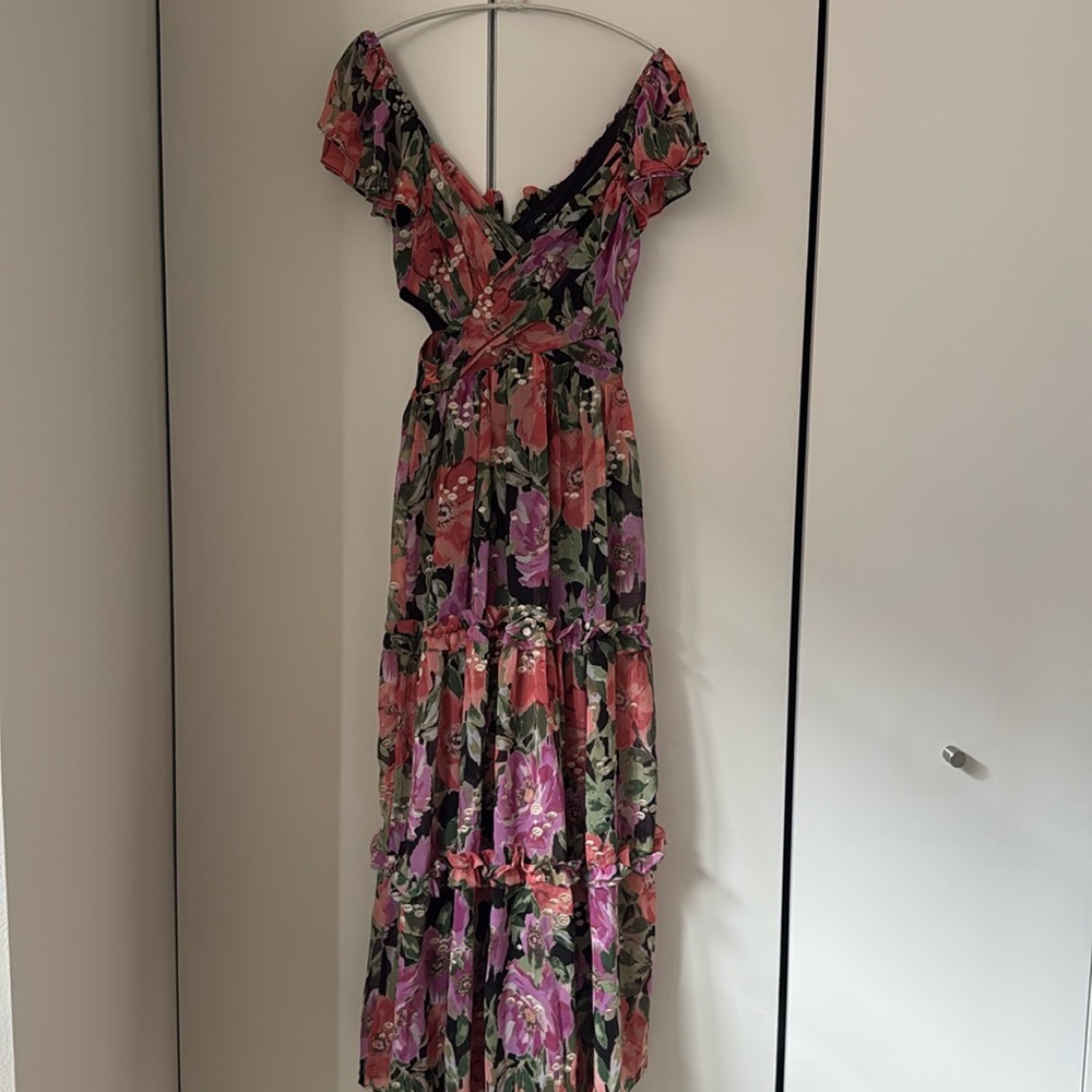 Bloomingdale’s Aqua Floral Dress size 2